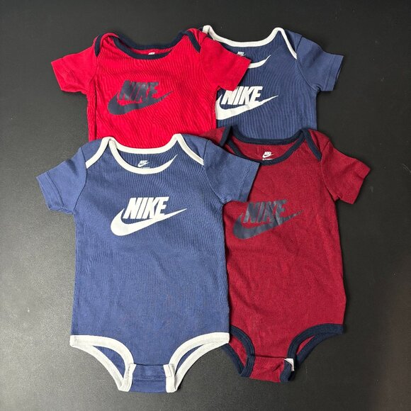 Nike Other - Nike - 4-Pack of Onesies - 9/12 month - Blue, Red, Maroon